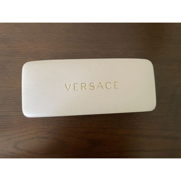 Versace White Hard Clamshell Eye Case With Cloth - Picture 1 of 14